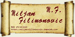 Miljan Filimonović vizit kartica
